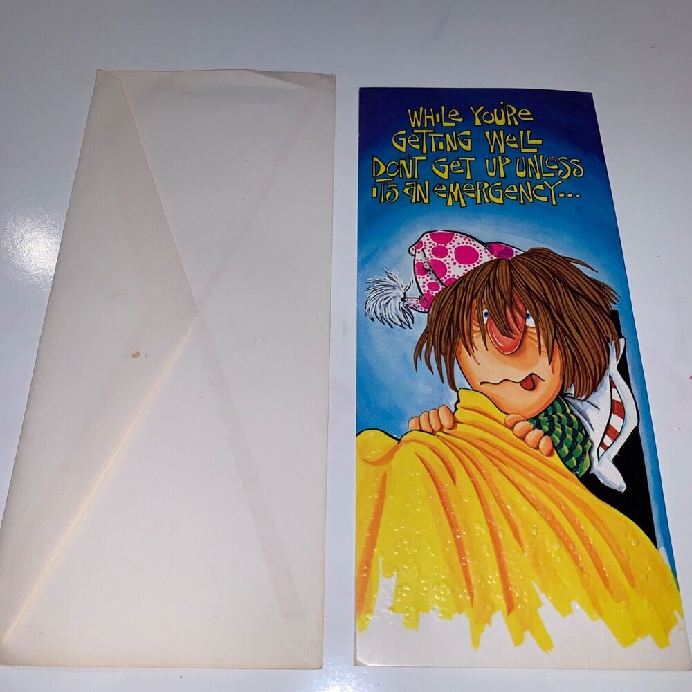 Vintage 70s Greeting Card Get Well Alcohol unused